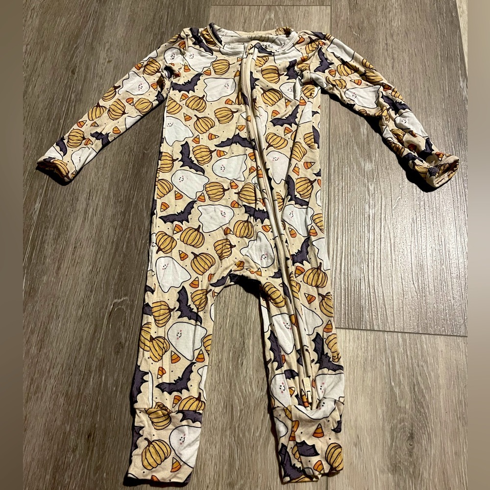 Bums & Roses Halloween Zipper Romper 18-24 months